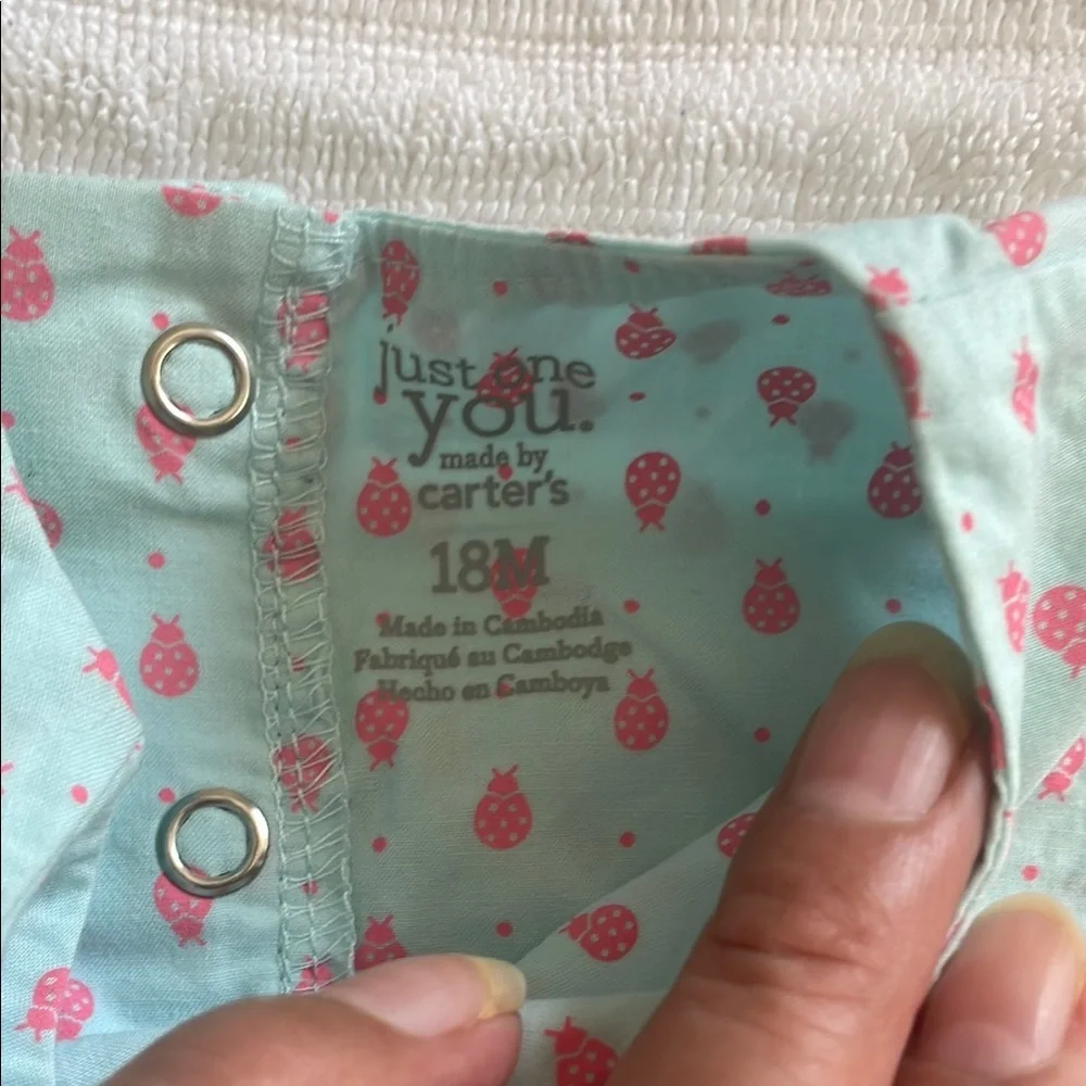 Carter's Green and Pink Diaper Covers with Polka Dots